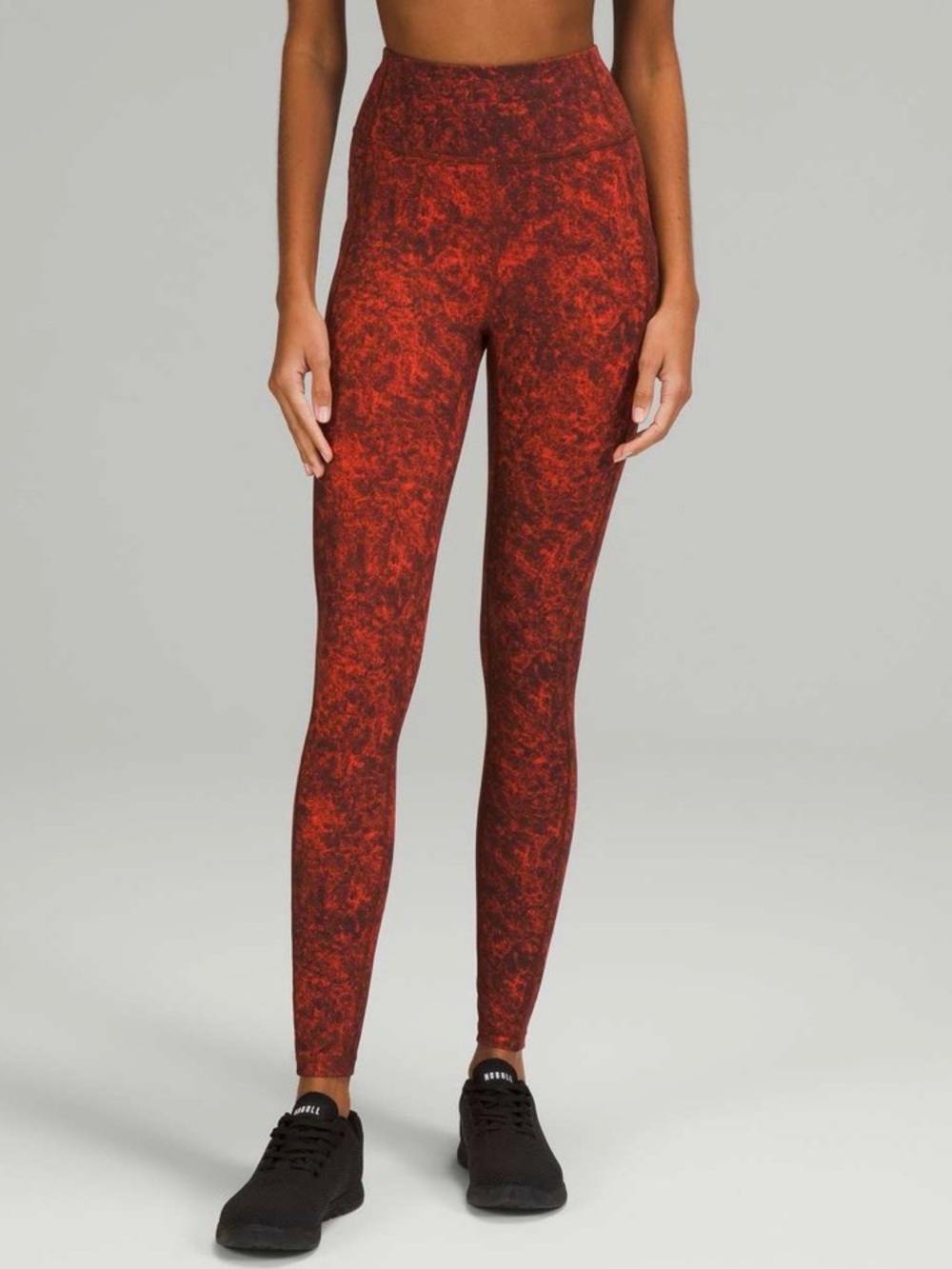 lululemon athletica Orange-Red Marble Print Leggings